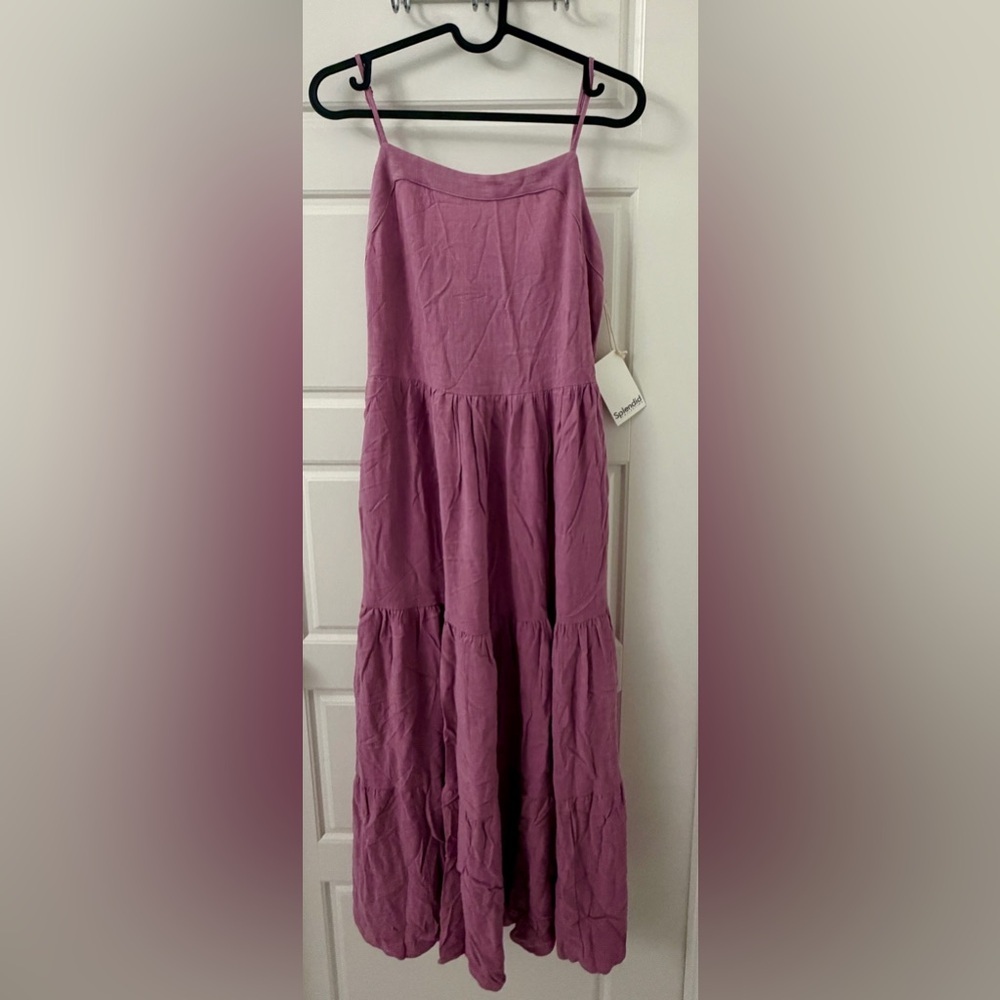 Splendid Womens Myla Linen Blend
Tiered Midi Dress - Picture 4 of 6